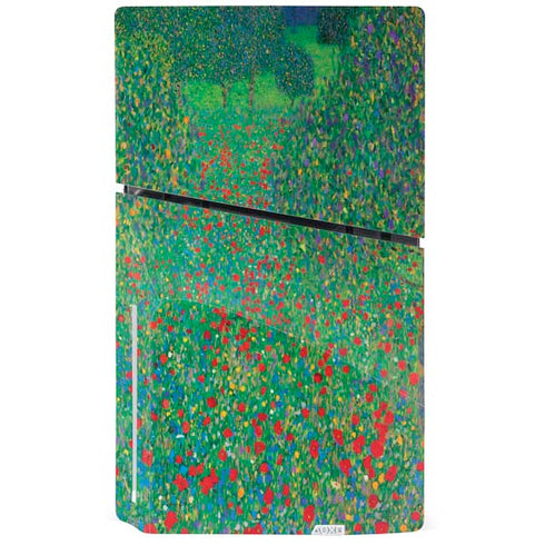 Poppy Field by Gustav Klimt PS5 Slim Disk Console Skin