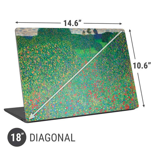 Gustav Klimt Poppy Field Universal Laptop 18in (14.6 x 10.6in) Skin
