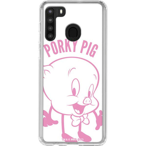 Looney Tunes Porky Pig Big Head Galaxy A21 Clear Case