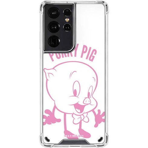 Looney Tunes Porky Pig Big Head Galaxy S21 Ultra 5G Clear Case