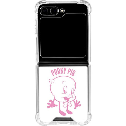 Looney Tunes Porky Pig Big Head Galaxy Z Flip5 5G Clear Case