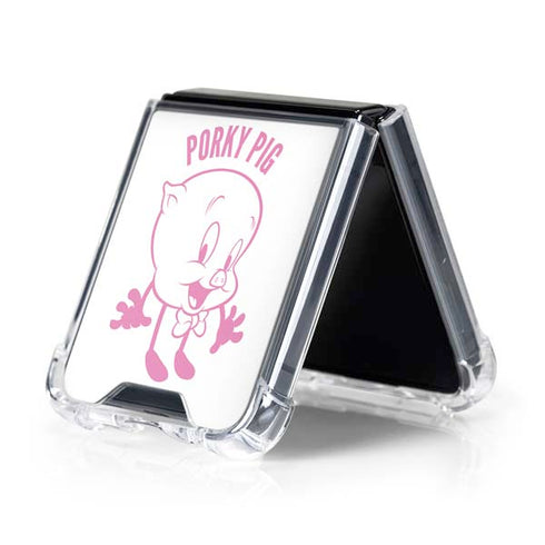 Looney Tunes Porky Pig Big Head Galaxy Z Flip5 5G Clear Case