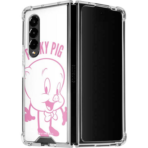 Looney Tunes Porky Pig Big Head Galaxy Z Fold4 5G Clear Case