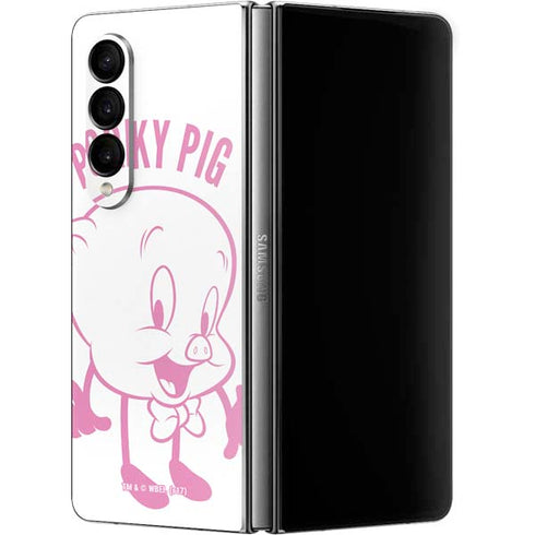 Looney Tunes Porky Pig Big Head Galaxy Z Fold4 5G Skin