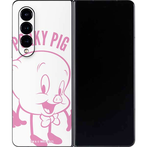 Looney Tunes Porky Pig Big Head Galaxy Z Fold4 5G Skin