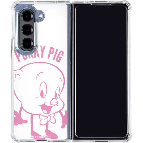 Looney Tunes Porky Pig Big Head Galaxy Z Fold5 5G Clear Case