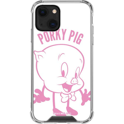Looney Tunes Porky Pig Big Head iPhone 14 Clear Case
