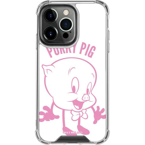 Looney Tunes Porky Pig Big Head iPhone 14 Pro Clear Case