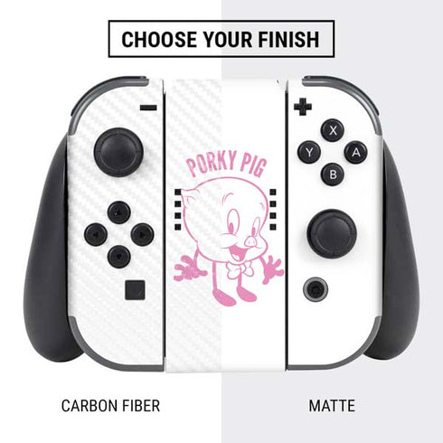 Looney Tunes Porky Pig Big Head Nintendo Switch Bundle Skin