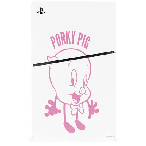 Looney Tunes Porky Pig Big Head PS5 Slim Disk Console Skin