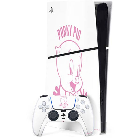 Looney Tunes Porky Pig Big Head PS5 Slim Digital Edition Console Skin