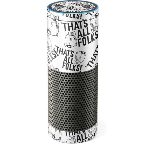 Looney Tunes Porky Pig Black and White Amazon Echo Skin