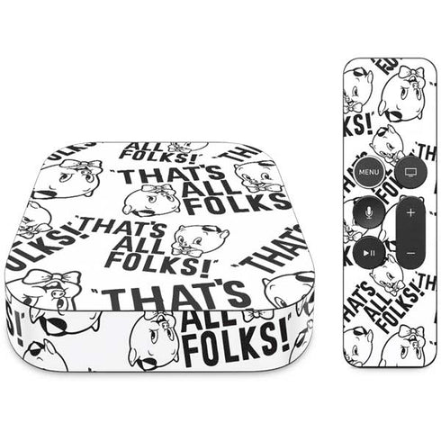 Looney Tunes Porky Pig Black and White Apple TV Skin