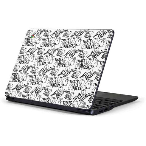 Looney Tunes Porky Pig Black and White Samsung Chromebook Skin
