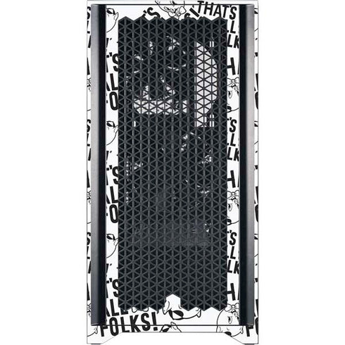 Looney Tunes Porky Pig Black and White Corsair 4000D Tempered Glass Mid-Tower ATX Case Skin