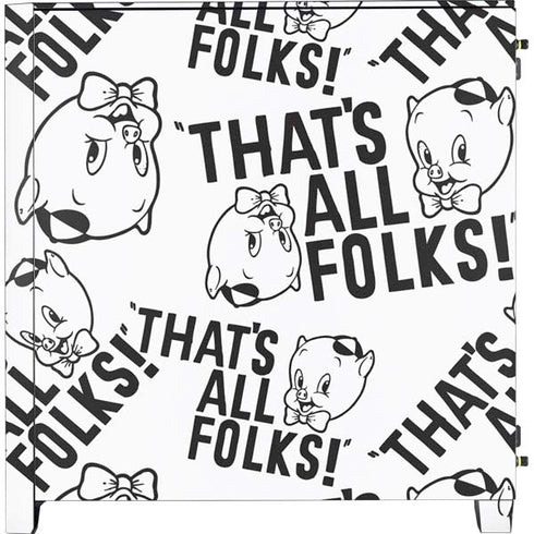 Looney Tunes Porky Pig Black and White Corsair 4000D Tempered Glass Mid-Tower ATX Case Skin