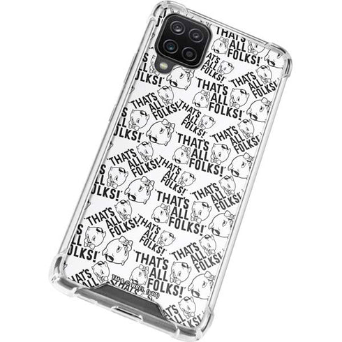 Looney Tunes Porky Pig Black and White Galaxy A12 Clear Case