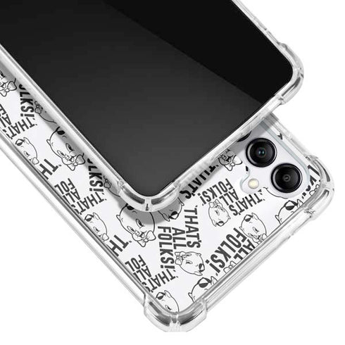 Looney Tunes Porky Pig Black and White Galaxy A14 5G Clear Case