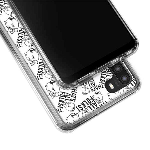 Looney Tunes Porky Pig Black and White Galaxy A21 Clear Case