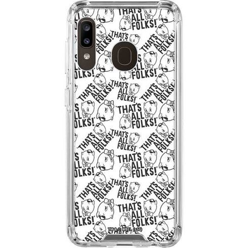 Looney Tunes Porky Pig Black and White Galaxy A30 Clear Case