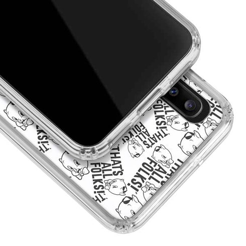 Looney Tunes Porky Pig Black and White Galaxy A30 Clear Case