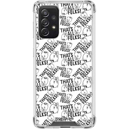 Looney Tunes Porky Pig Black and White Galaxy A72 5G Clear Case