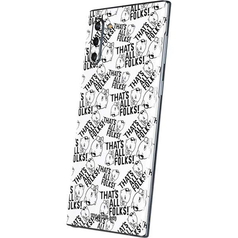 Looney Tunes Porky Pig Black and White Galaxy Note 10 Skin
