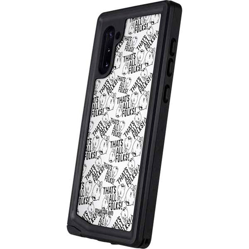 Looney Tunes Porky Pig Black and White Galaxy Note 10 Waterproof Case