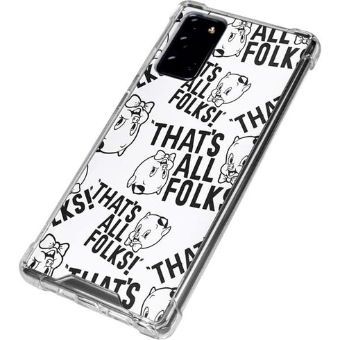 Looney Tunes Porky Pig Black and White Galaxy Note20 5G Clear Case