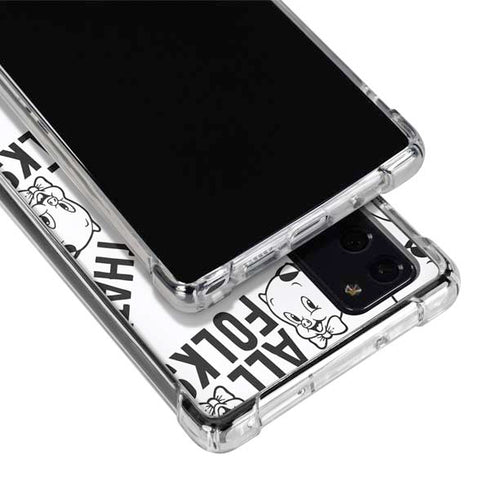 Looney Tunes Porky Pig Black and White Galaxy Note20 5G Clear Case