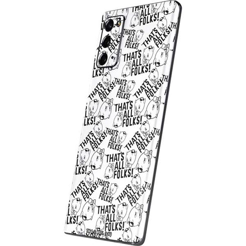 Looney Tunes Porky Pig Black and White Galaxy Note20 5G Skin