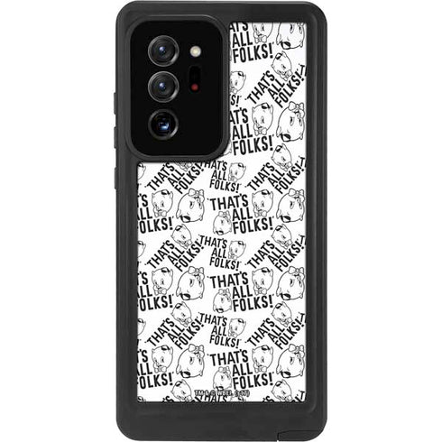 Looney Tunes Porky Pig Black and White Galaxy Note20 Ultra 5G Waterproof Case
