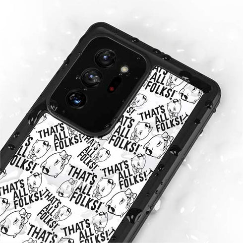 Looney Tunes Porky Pig Black and White Galaxy Note20 Ultra 5G Waterproof Case