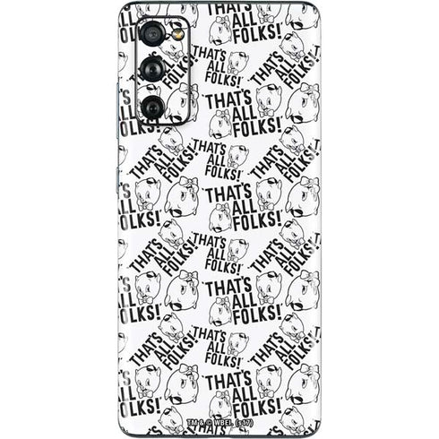 Looney Tunes Porky Pig Black and White Galaxy S20 Fan Edition Skin