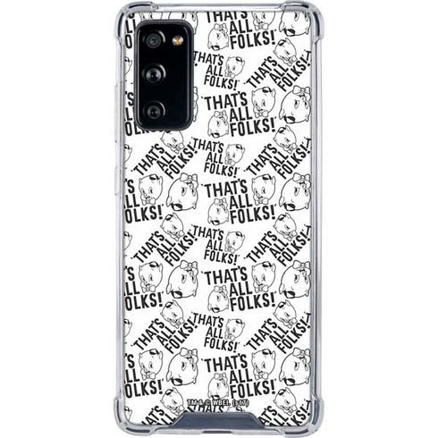 Looney Tunes Porky Pig Black and White Galaxy S20 FE Clear Case