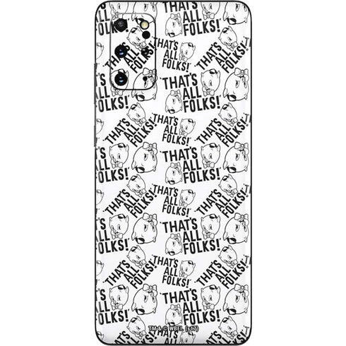 Looney Tunes Porky Pig Black and White Galaxy S20 Plus Skin