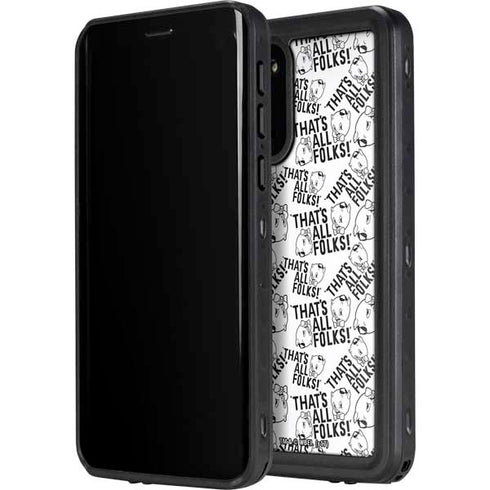 Looney Tunes Porky Pig Black and White Galaxy S20 Plus Waterproof Case