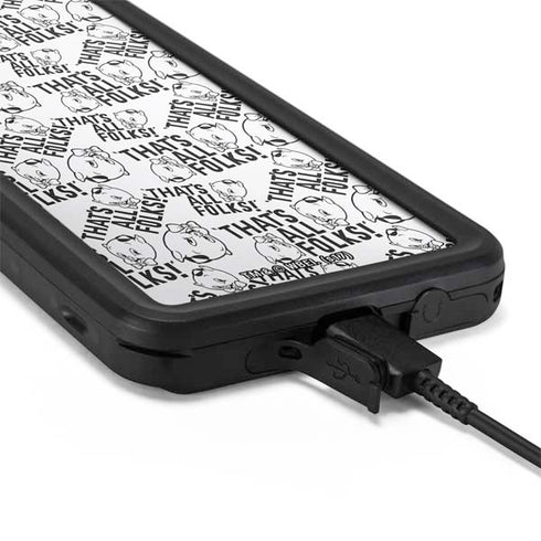 Looney Tunes Porky Pig Black and White Galaxy S20 Plus Waterproof Case