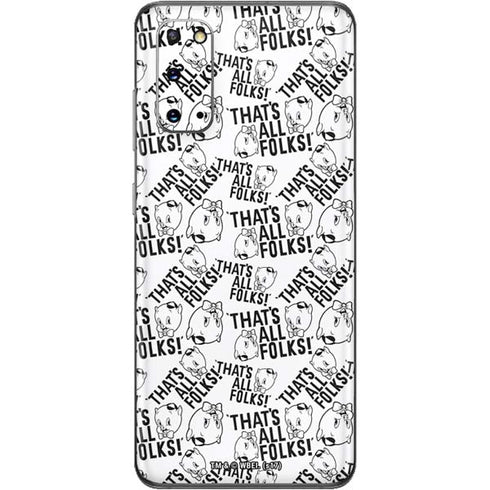 Looney Tunes Porky Pig Black and White Galaxy S20 Skin