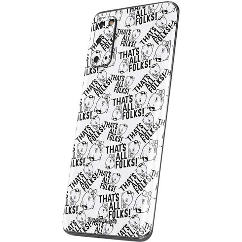 Looney Tunes Porky Pig Black and White Galaxy S20 Skin