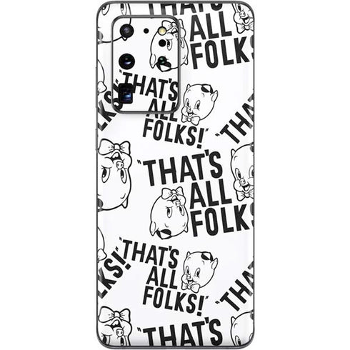 Looney Tunes Porky Pig Black and White Galaxy S20 Ultra 5G Skin