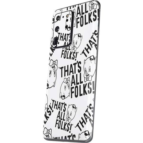 Looney Tunes Porky Pig Black and White Galaxy S20 Ultra 5G Skin