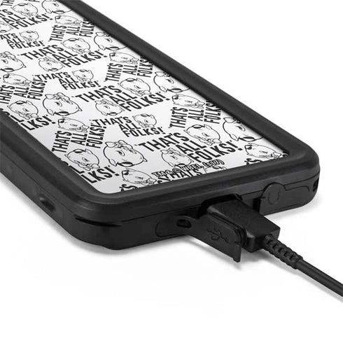 Looney Tunes Porky Pig Black and White Galaxy S20 Waterproof Case