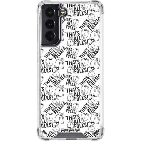 Looney Tunes Porky Pig Black and White Galaxy S21 5G Clear Case