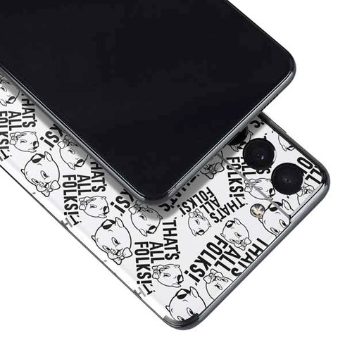 Looney Tunes Porky Pig Black and White Galaxy S21 5G Skin