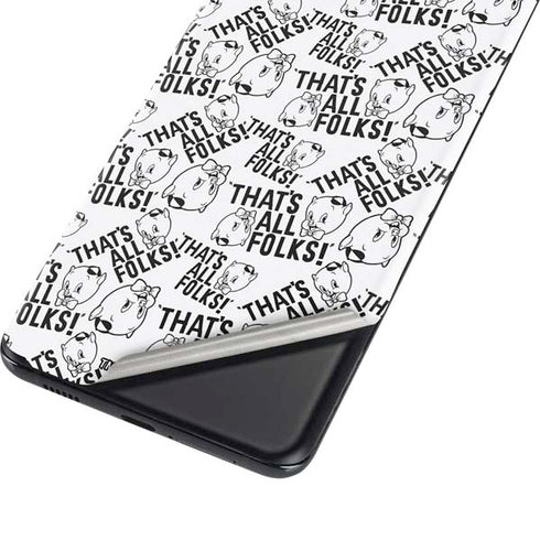 Looney Tunes Porky Pig Black and White Galaxy S21 5G Skin