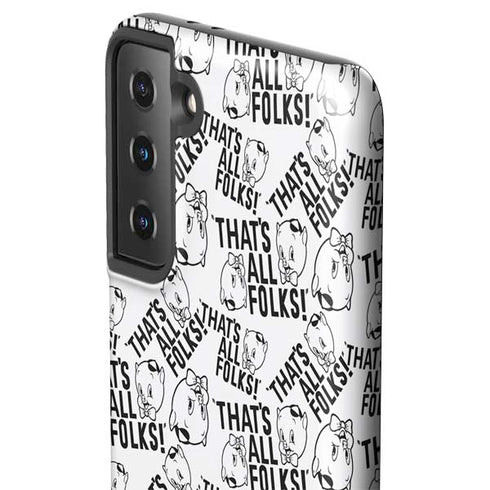 Looney Tunes Porky Pig Black and White Galaxy S21 Plus 5G Pro Case