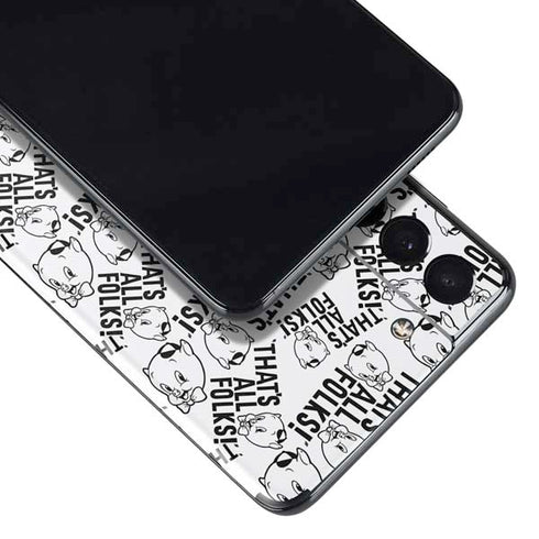 Looney Tunes Porky Pig Black and White Galaxy S21 Plus 5G Skin