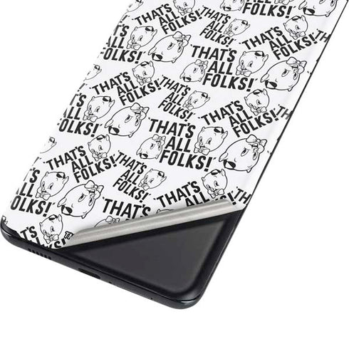 Looney Tunes Porky Pig Black and White Galaxy S21 Plus 5G Skin