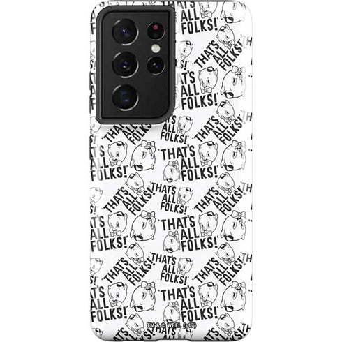 Looney Tunes Porky Pig Black and White Galaxy S21 Ultra 5G Pro Case